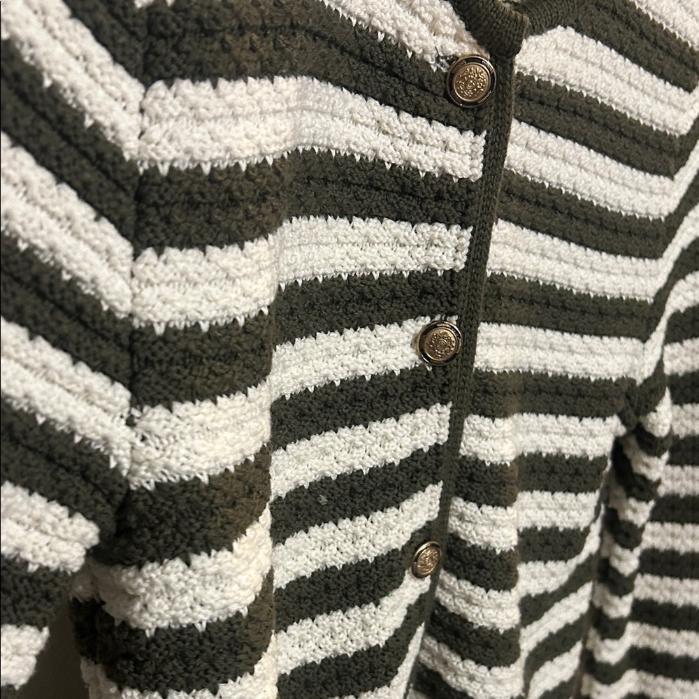 Mango STRIPED CARDIGAN WITH JEWEL BUTTONs - Picture 9 of 9